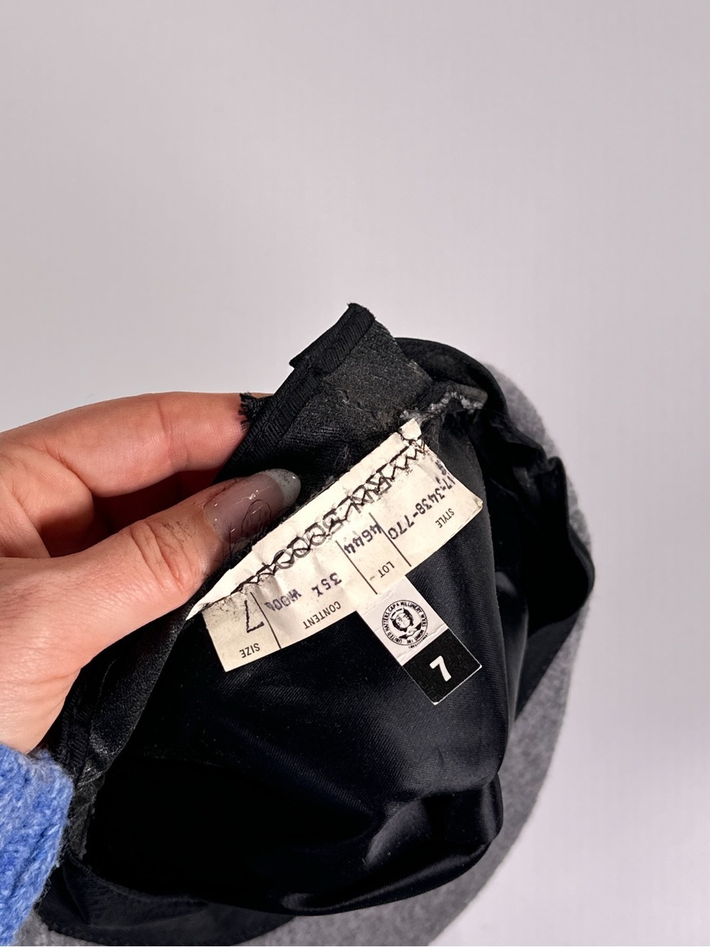 Knox New York Vintage Premier Flat Cap Wool Blend Grey Size 7 - Picture 6 of 8
